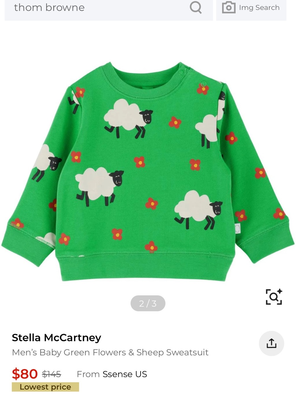 Stella McCartney Kids Green Sheep Print Sweatshirt